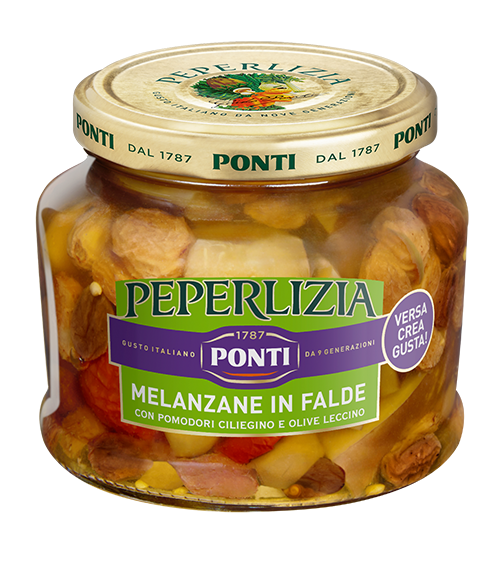 ponti-peperlizia-melanzane-in-falde-con-pomodorini-e-olive-leccino-antipasti-ita image 1