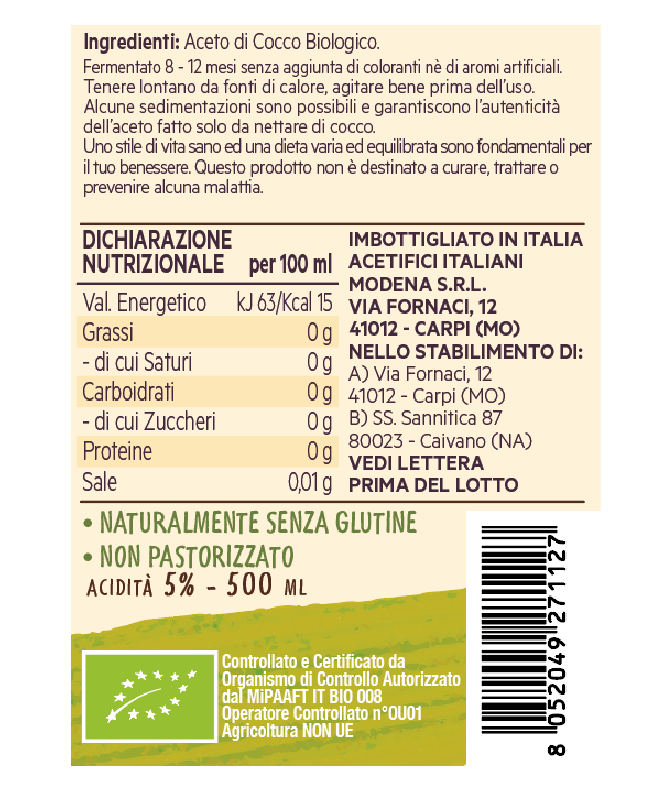 de-nigris-1889-aceto-di-cocco-vinaigre-de-coco image 2