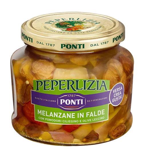 ponti-peperlizia-melanzane-in-falde-con-pomodorini-e-olive-leccino-antipasti-ita image 1