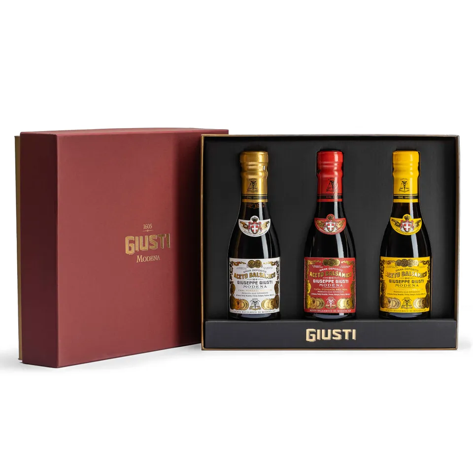 giusti-tris-2-3-4-m-dailles-d-or-coffret-vinaigre-balsamique-de-mod-ne-igp image 1