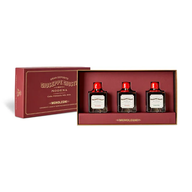 giusti-tris-monolegni-coffret-d-gustation-3-condiments-balsamiques-affin-s-en-bo image 1