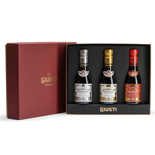 giusti-tris-collezione-storica-coffret-3-vinaigres-balsamiques-de-mod-ne-igp image 1
